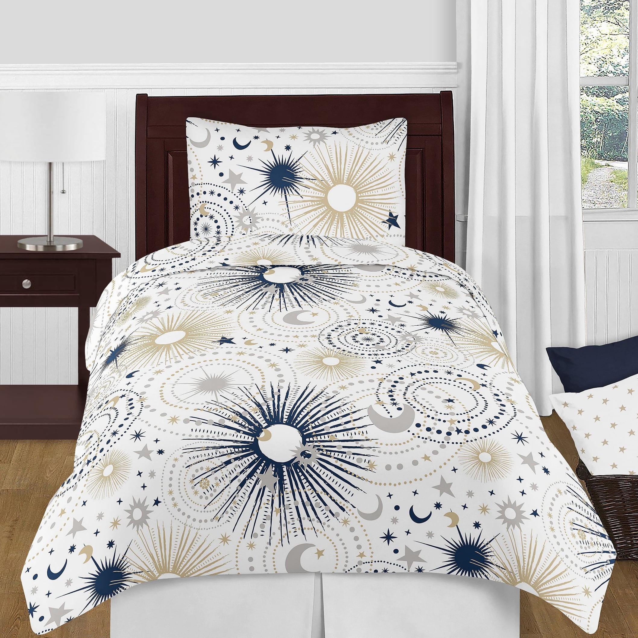 Celestial Gold/Gray/White Microfiber 4 Piece Set