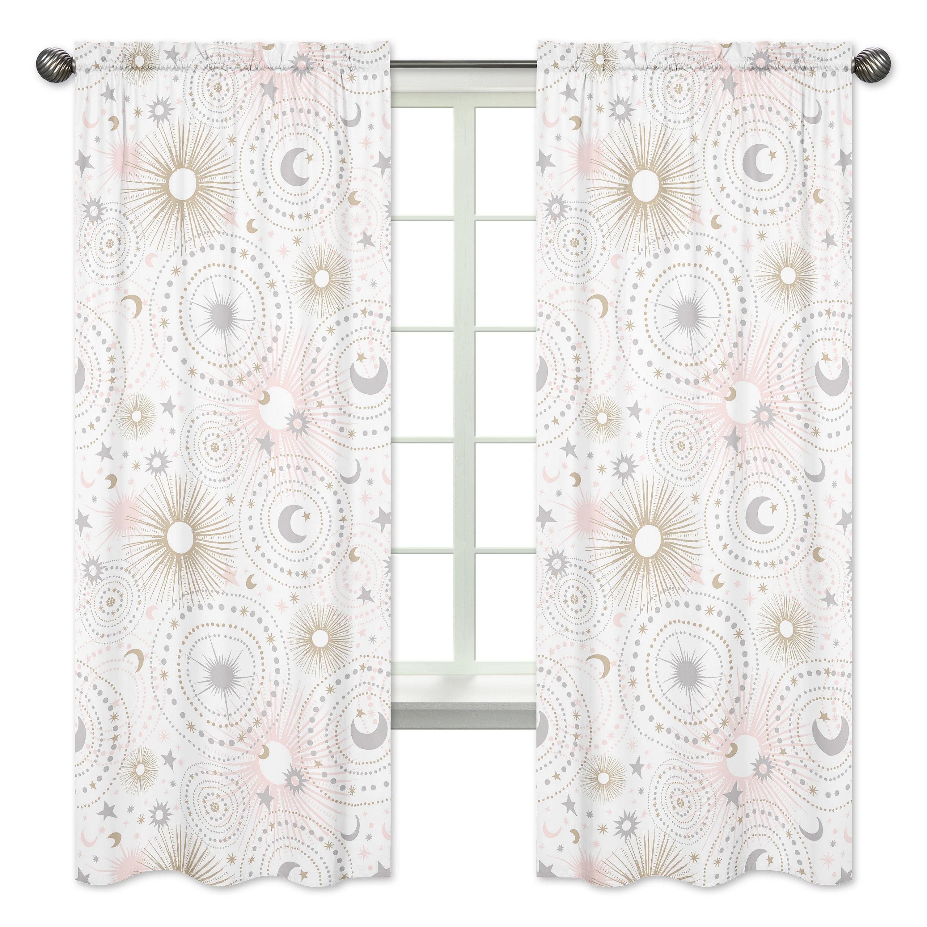 Sweet Jojo Designs Celestial Geometric Semi-Sheer Rod Pocket Curtains/Drapes (Set of 2)