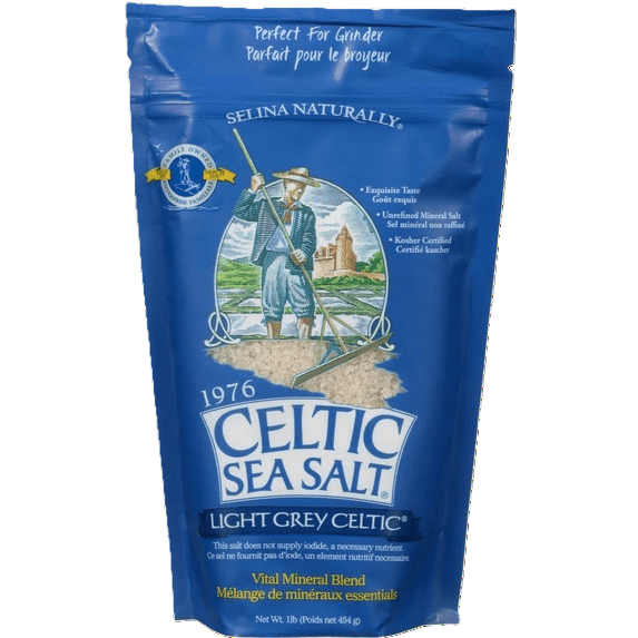 Celtic Sea Salt Light Grey Coarse Sea Salt, 16 oz Bag
