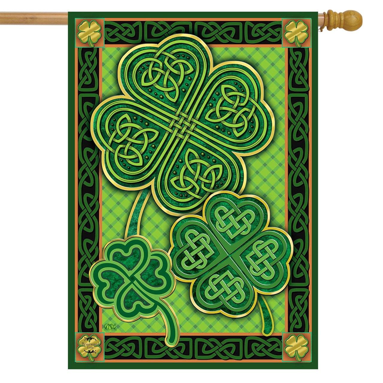 Briarwood Lane Celtic Shamrocks St. Patrick's Day House Flag Iris