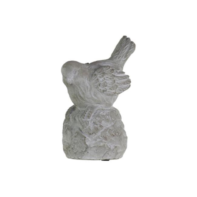 Urban Trends Collection 35722 Cement Sitting Bird Figurine with Head Downward on Base Gray