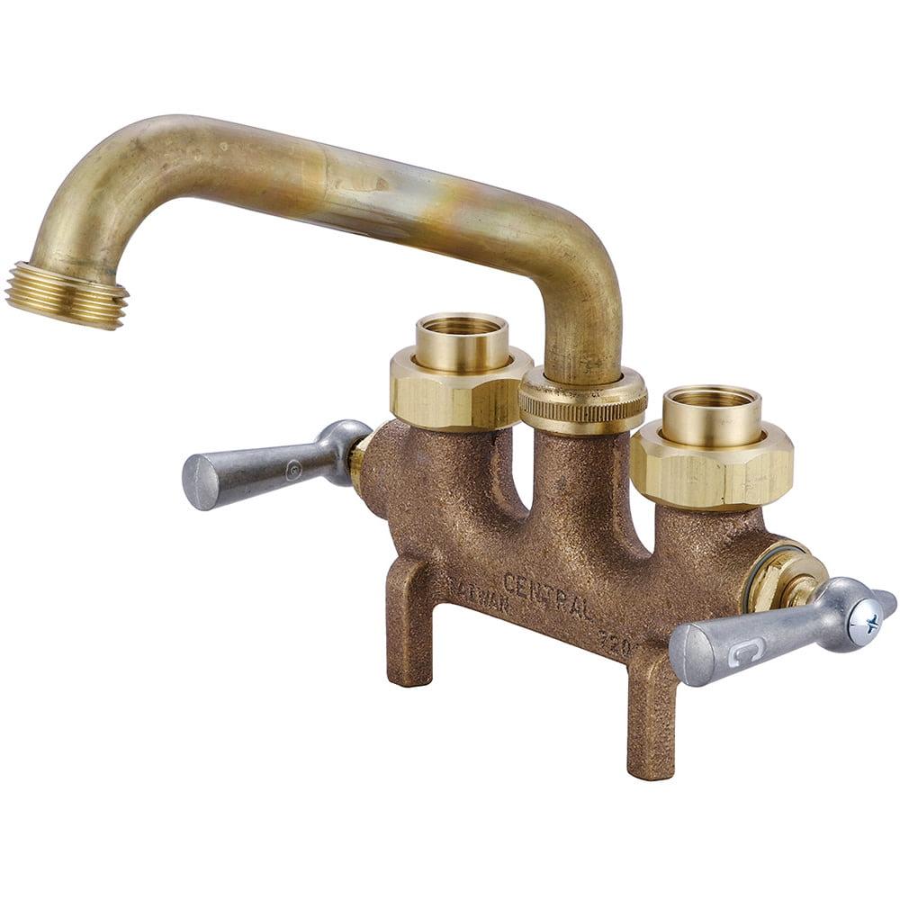 Central Brass Two-Handle Laundry Faucet with Pull-out Spray