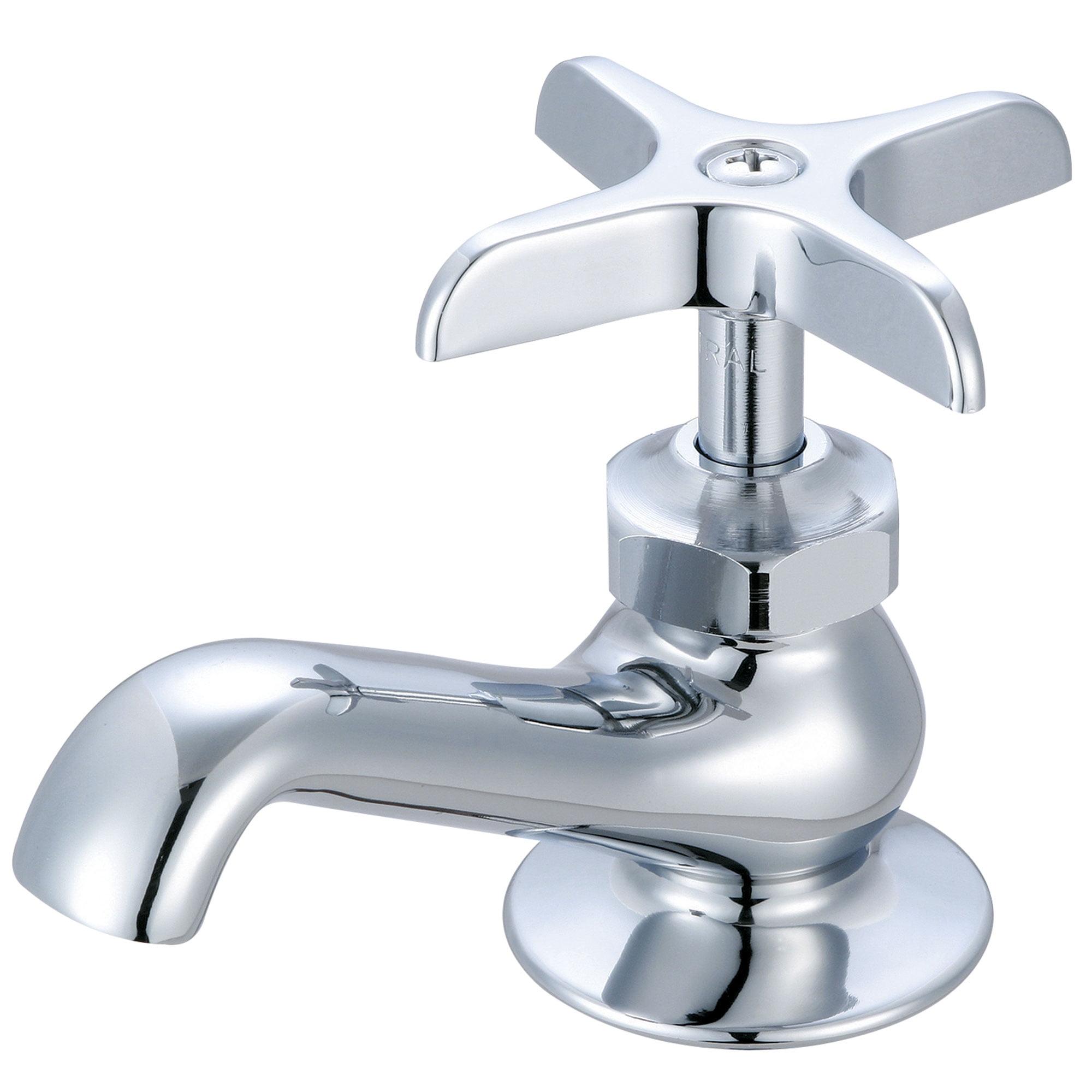 Polished Chrome Single-Hole Cross Handle Bathroom Faucet