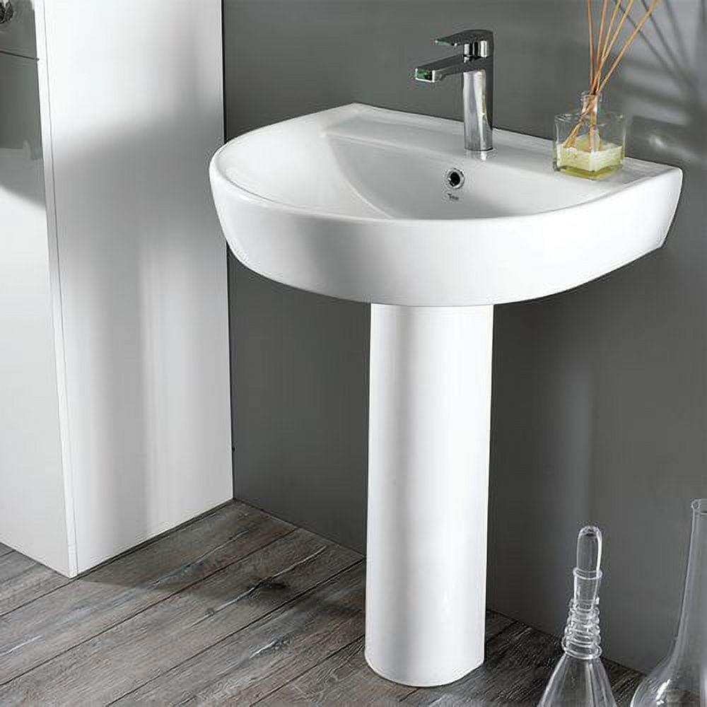 CeraStyle By Nameeks Bella White Ceramic Specialty Bathroom Sink with Overflow