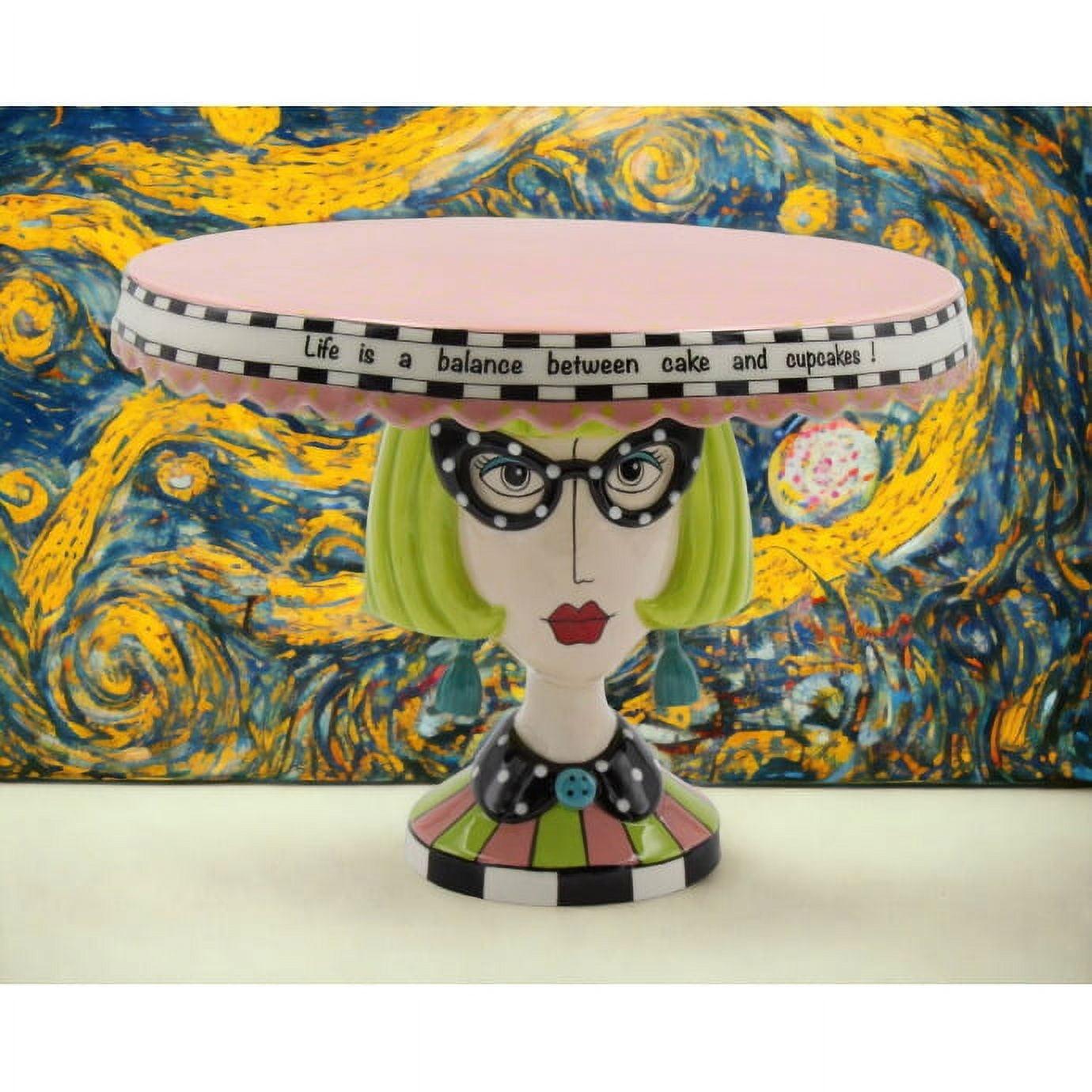 Kevins Gift Shoppe Ceramic Blonde Lady Large Cake Stand
