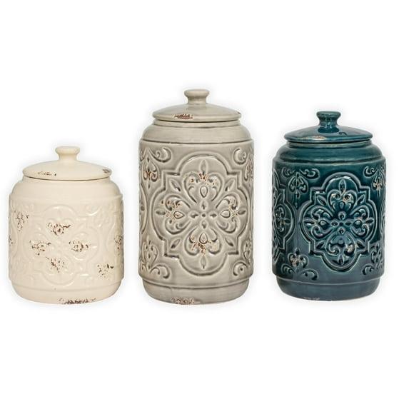 Drew DeRose Designs Ceramic / Porcelain Canister - Set of 3