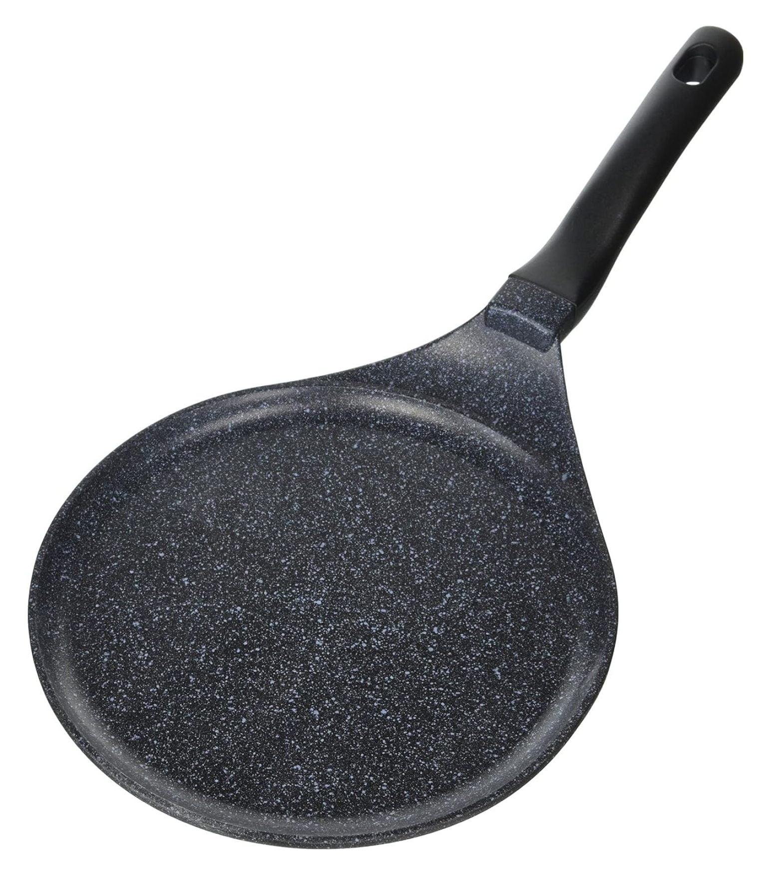 8-Inch Black Ceramic Marble Coated Aluminum Non-Stick Crepe Pan