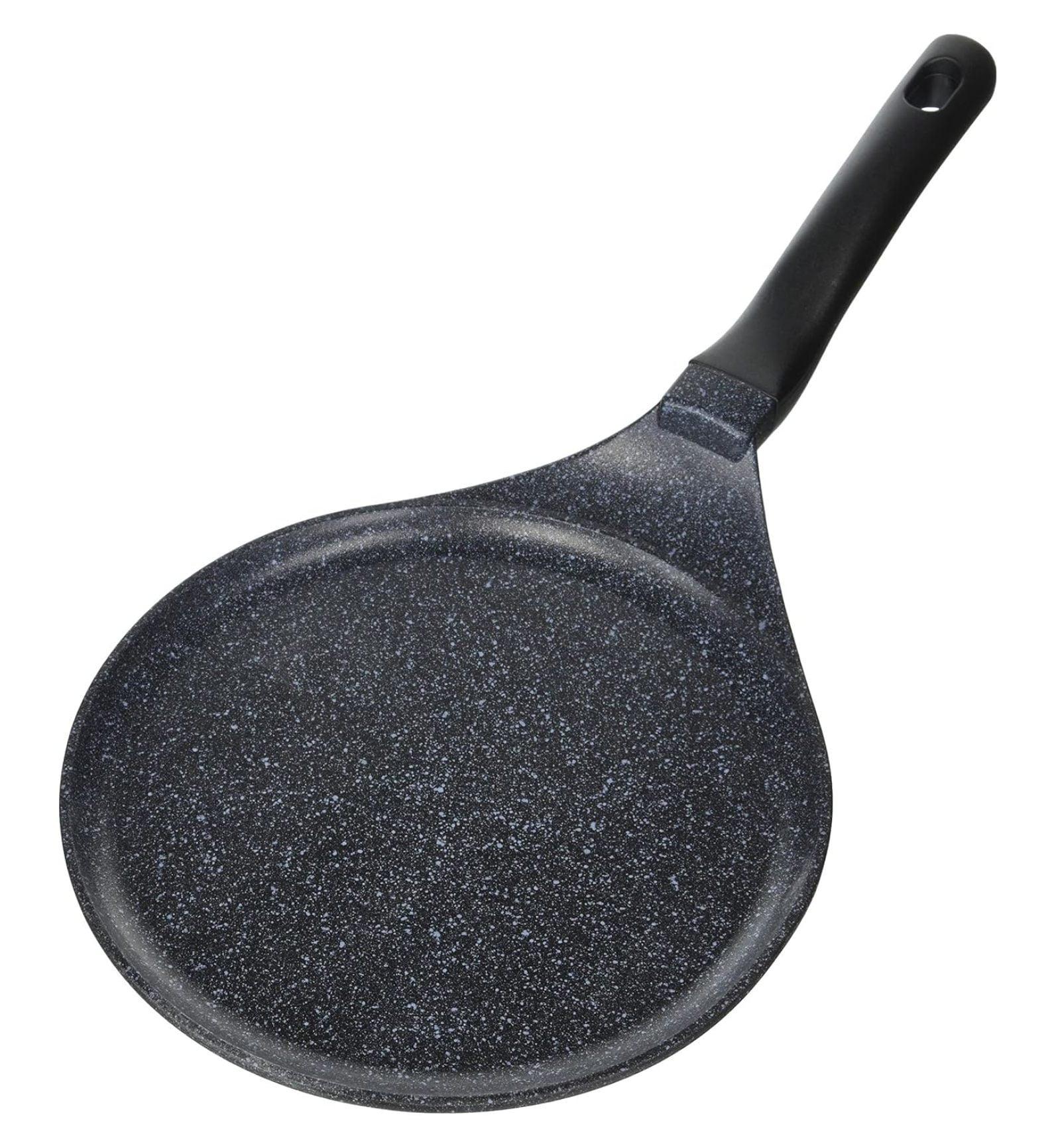 8-Inch Black Ceramic Marble Coated Aluminum Non-Stick Crepe Pan