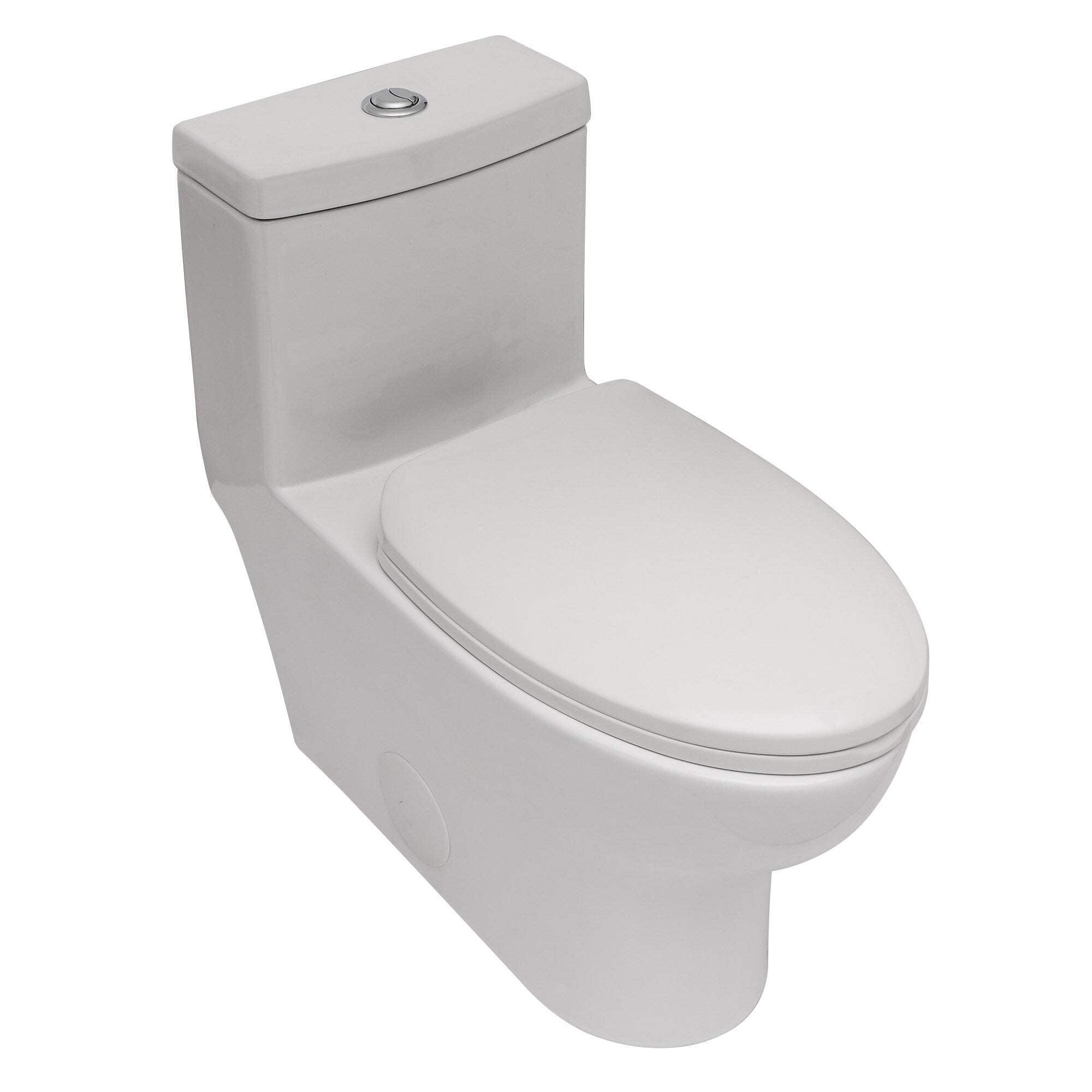 White Ceramic Elongated One-Piece Dual Flush Toilet