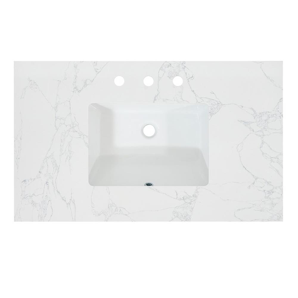 Ceres 37" Engineered Stone Single Bathroom Vanity Top with Sink