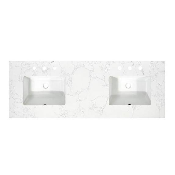 Altair Ceres 61" Engineered Stone Double Bathroom Vanity Top with Sink