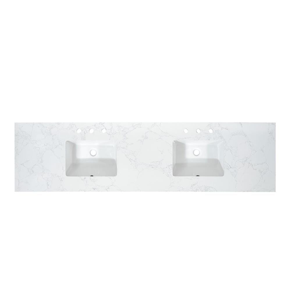 Ceres 84"  Engineered Stone Double Bathroom Vanity Top with Sink