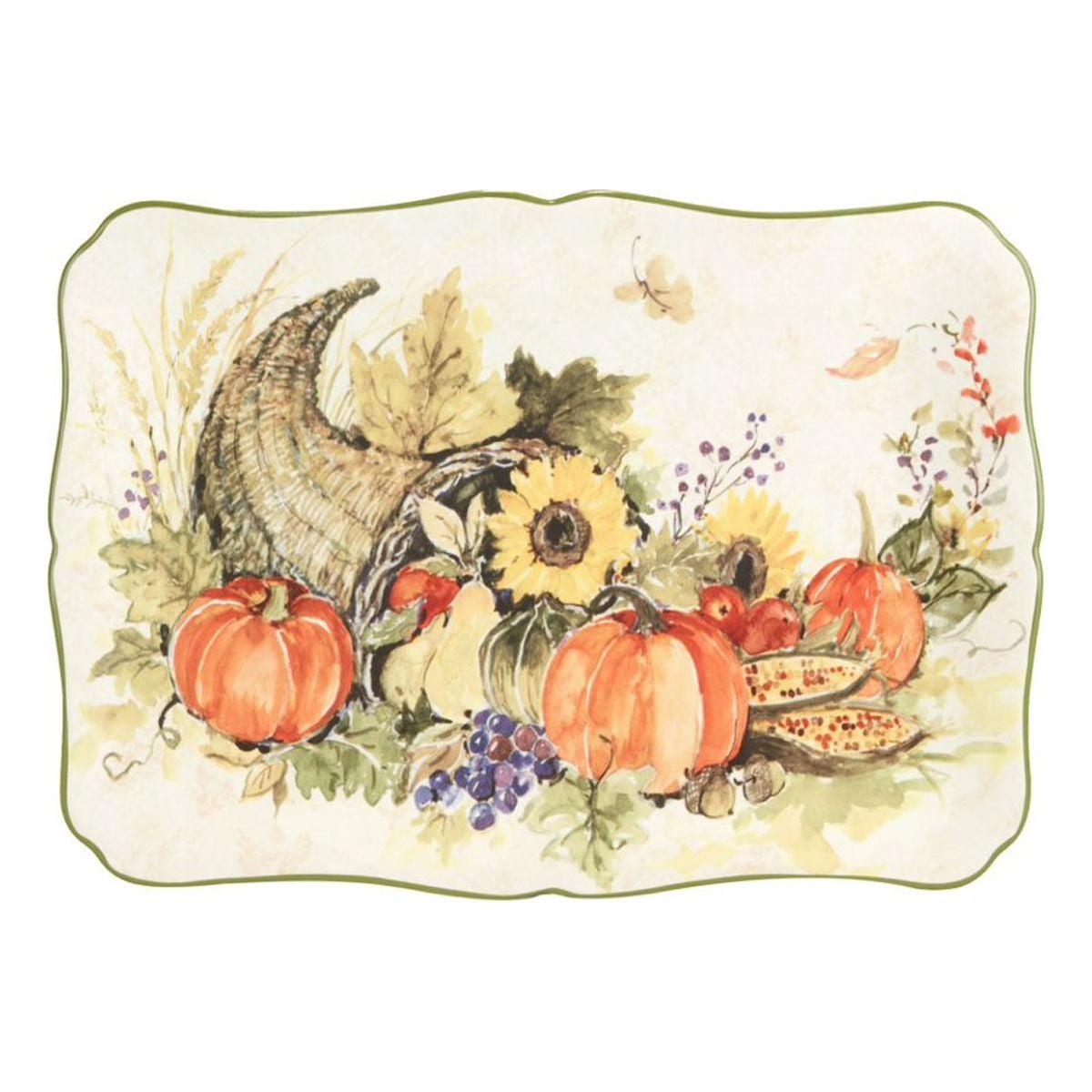 Harvest Morning Rectangular Serving Platter - Certified International