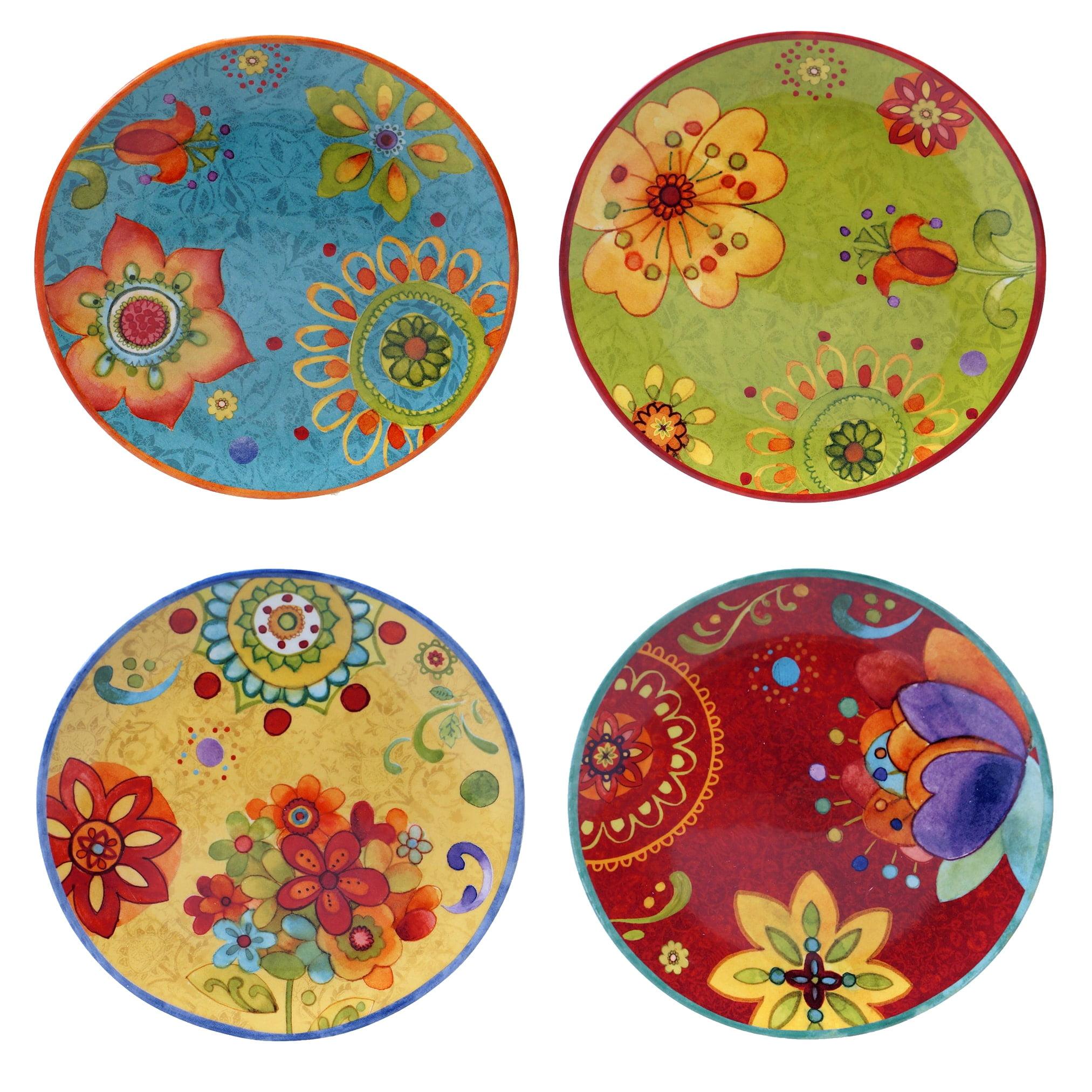 Certified International Tunisian Sunset 4 Piece 8.75" Salad Plate Set