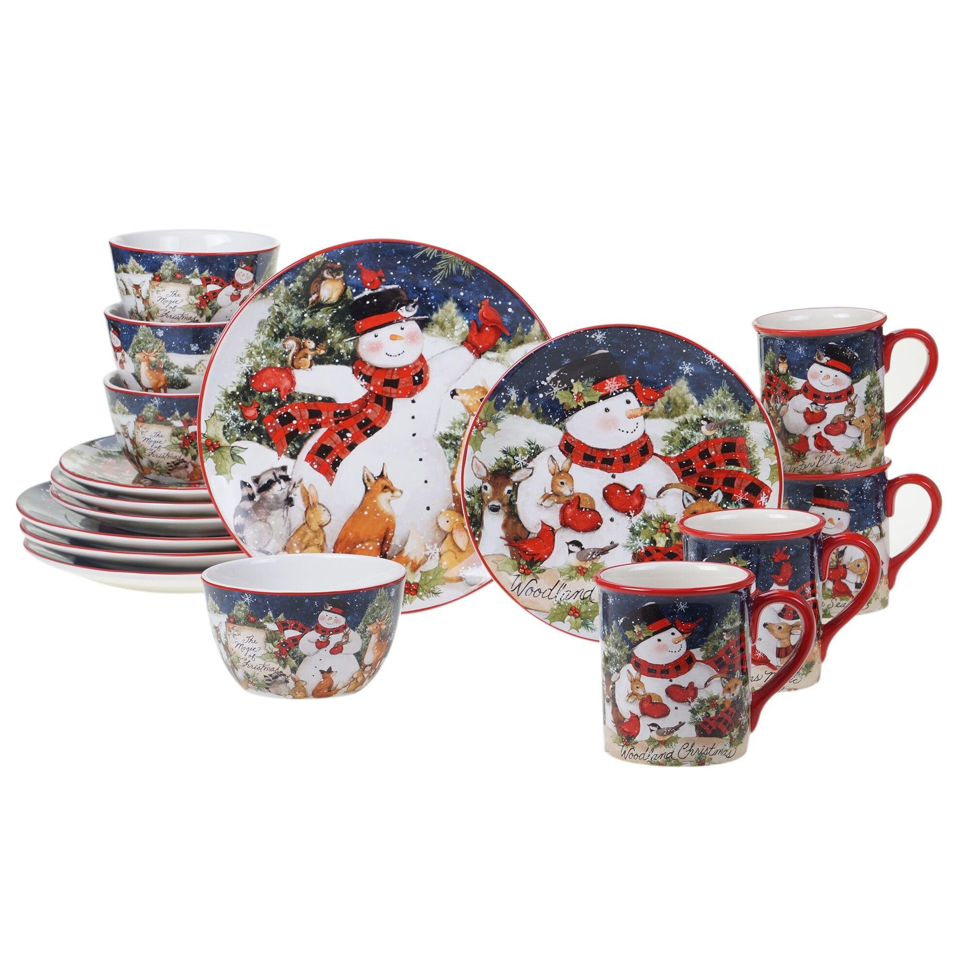 16pc Earthenware Magic of Christmas Snowman  Dinnerware Set - Certified International