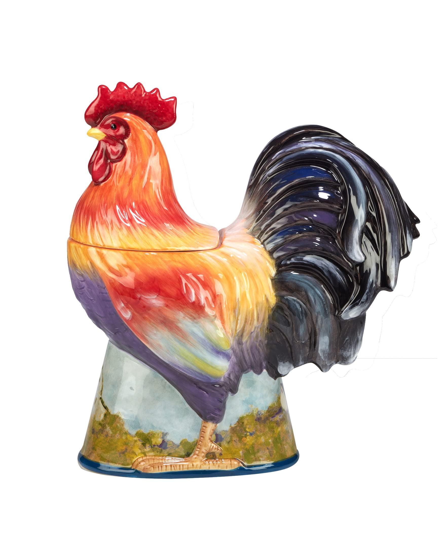 Certified International Rooster Meadow 3-D Roostrer Cookie Jar