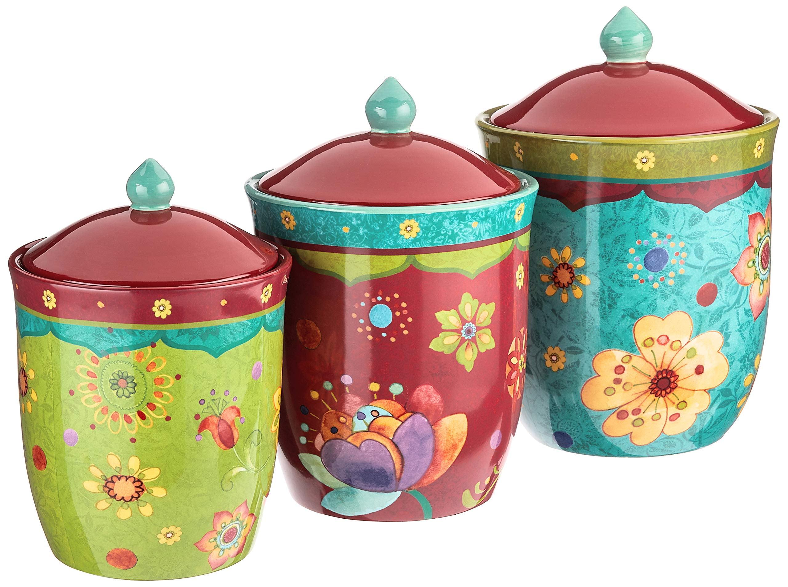 Tunisian Sunset Multicolor Ceramic Canister Set