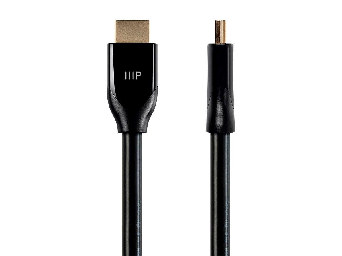 Monoprice HDMI Cable - 6 Feet - Black | Certified Premium, High Speed, 4K@60Hz, HDR, 18Gbps, 28AWG, YUV 4:4:4, Compatible with UHD TV and More