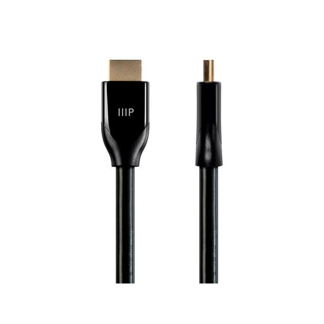 Monoprice HDMI Cable - 6 Feet - Black | Certified Premium, High Speed, 4K@60Hz, HDR, 18Gbps, 28AWG, YUV 4:4:4, Compatible with UHD TV and More