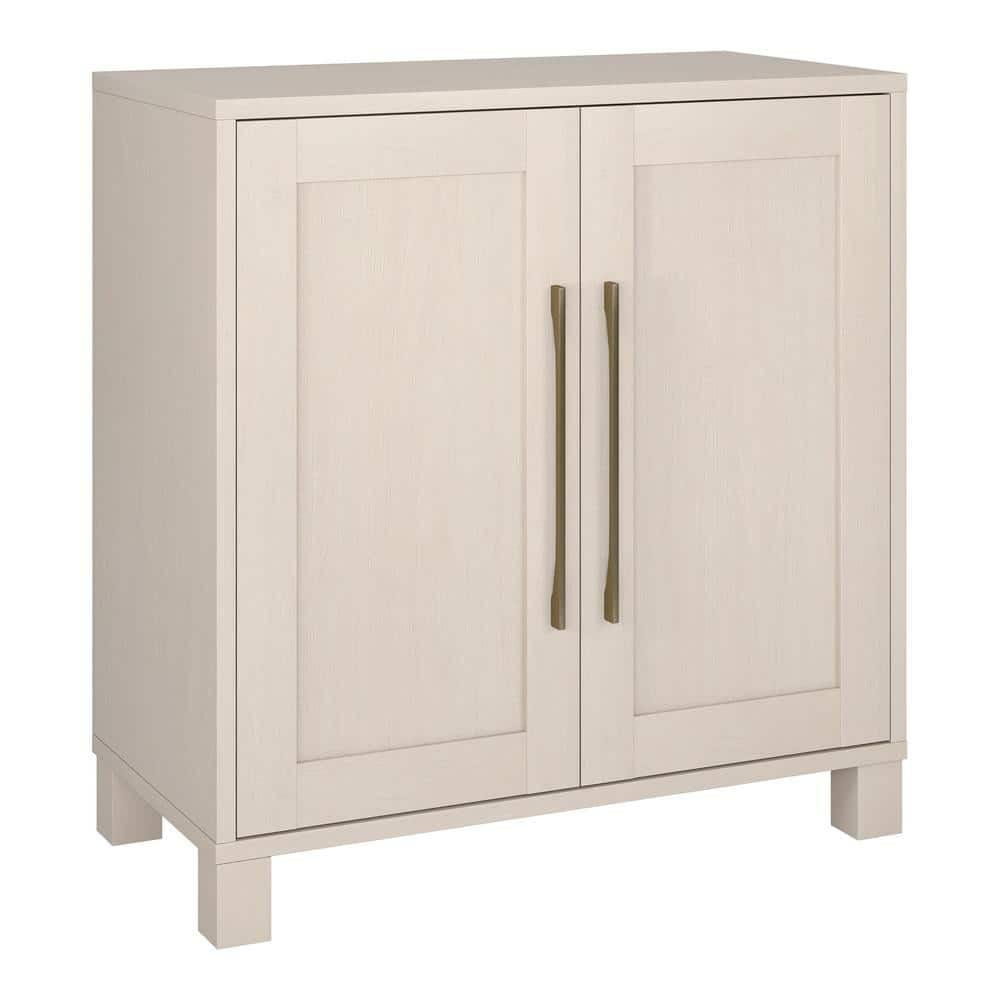 Evelyn&Zoe Tillman 28" Wide Rectangular Accent Cabinet, Alder White