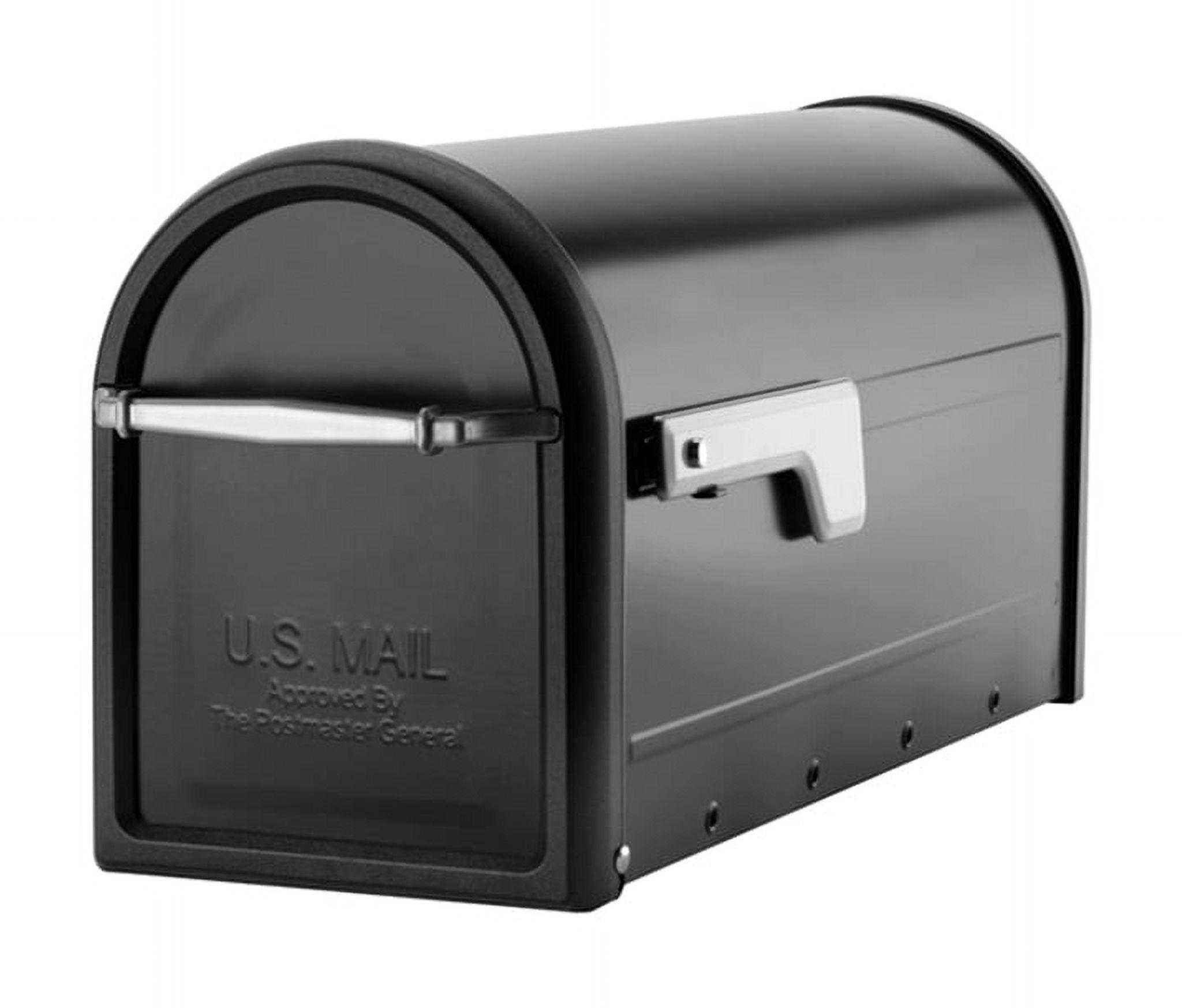 Chadwick Post Mount Mailbox Black with Nickel Flag