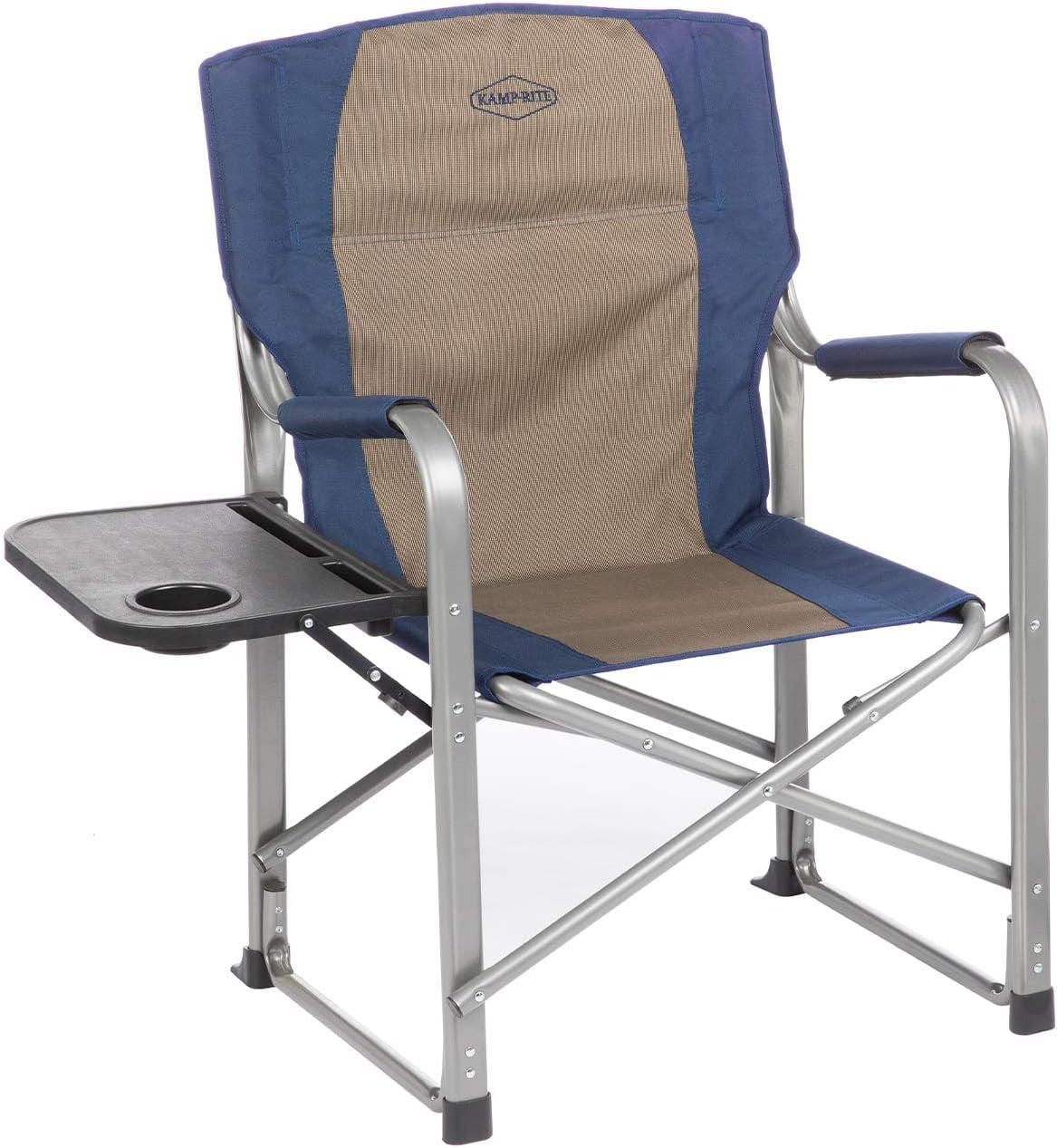 Kamp-Rite Portable Director's Camping Chair w/Table & Cup Holder