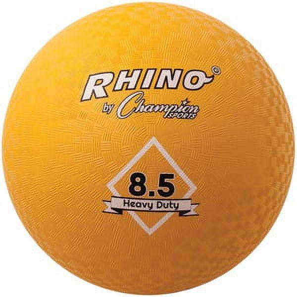 Champion Sports Heavy-Duty Rhino Playground Ball 8.5"D - Two Ply, Nylon Wound, YELLOW ONLY