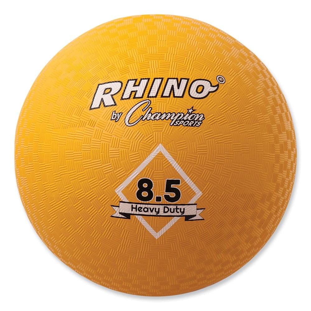Champion Sports Heavy-Duty Rhino Playground Ball 8.5"D - Two Ply, Nylon Wound, YELLOW ONLY