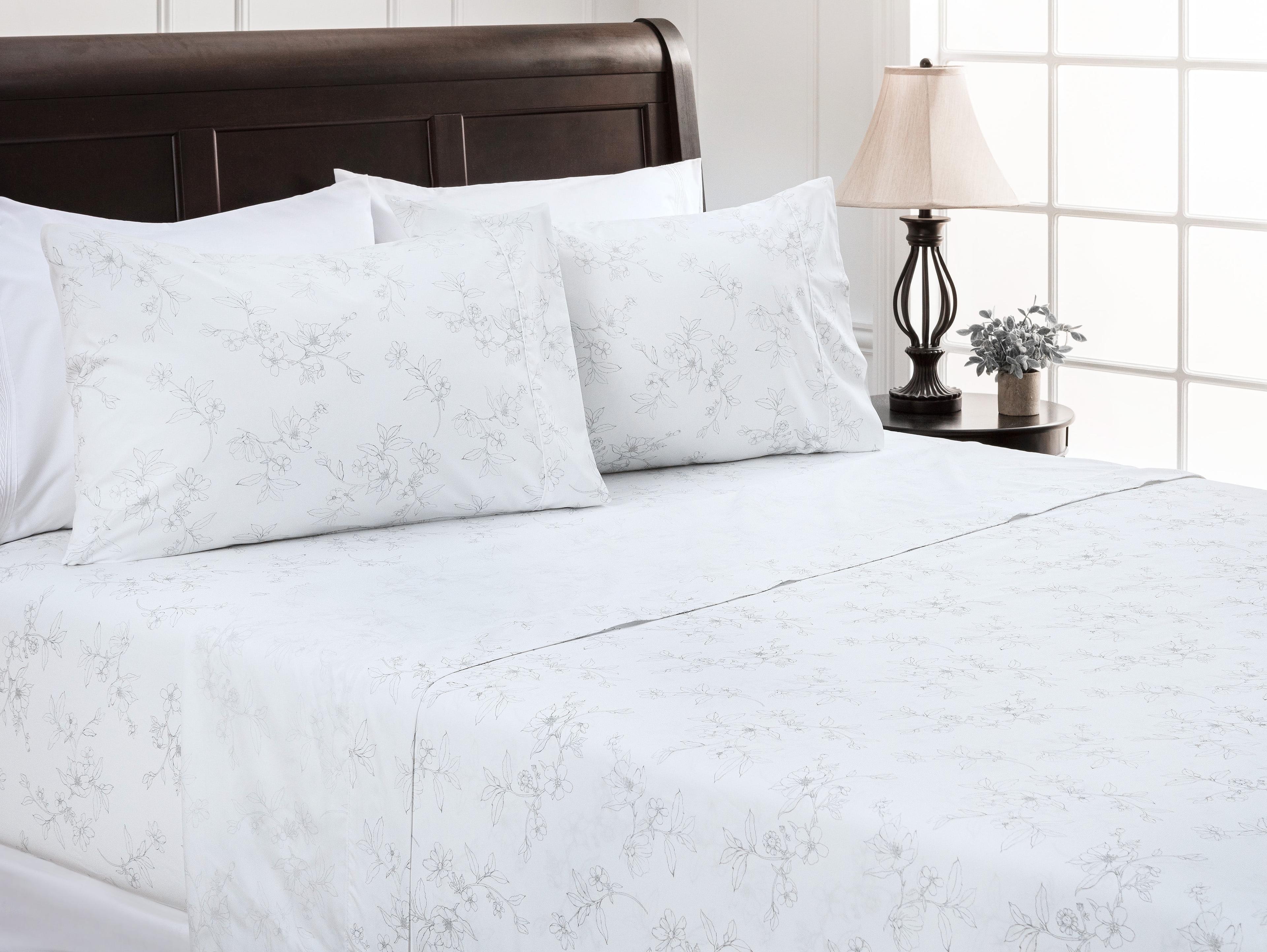 Chanasya Floral Microfiber Percale Sheet Set
