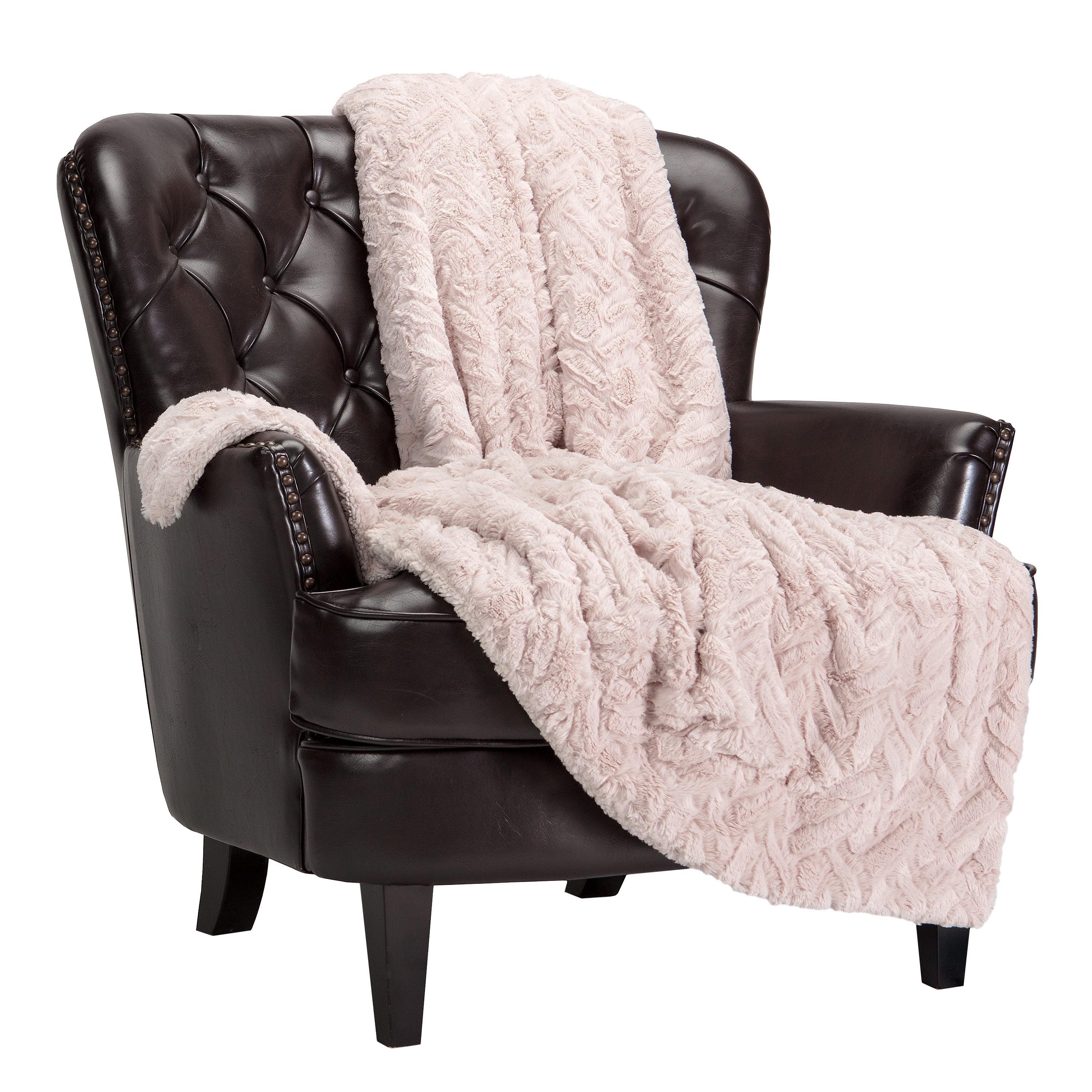 Chanasya Soft Cloud Faux Fur Throw Blanket - Reversible Faux Shearling