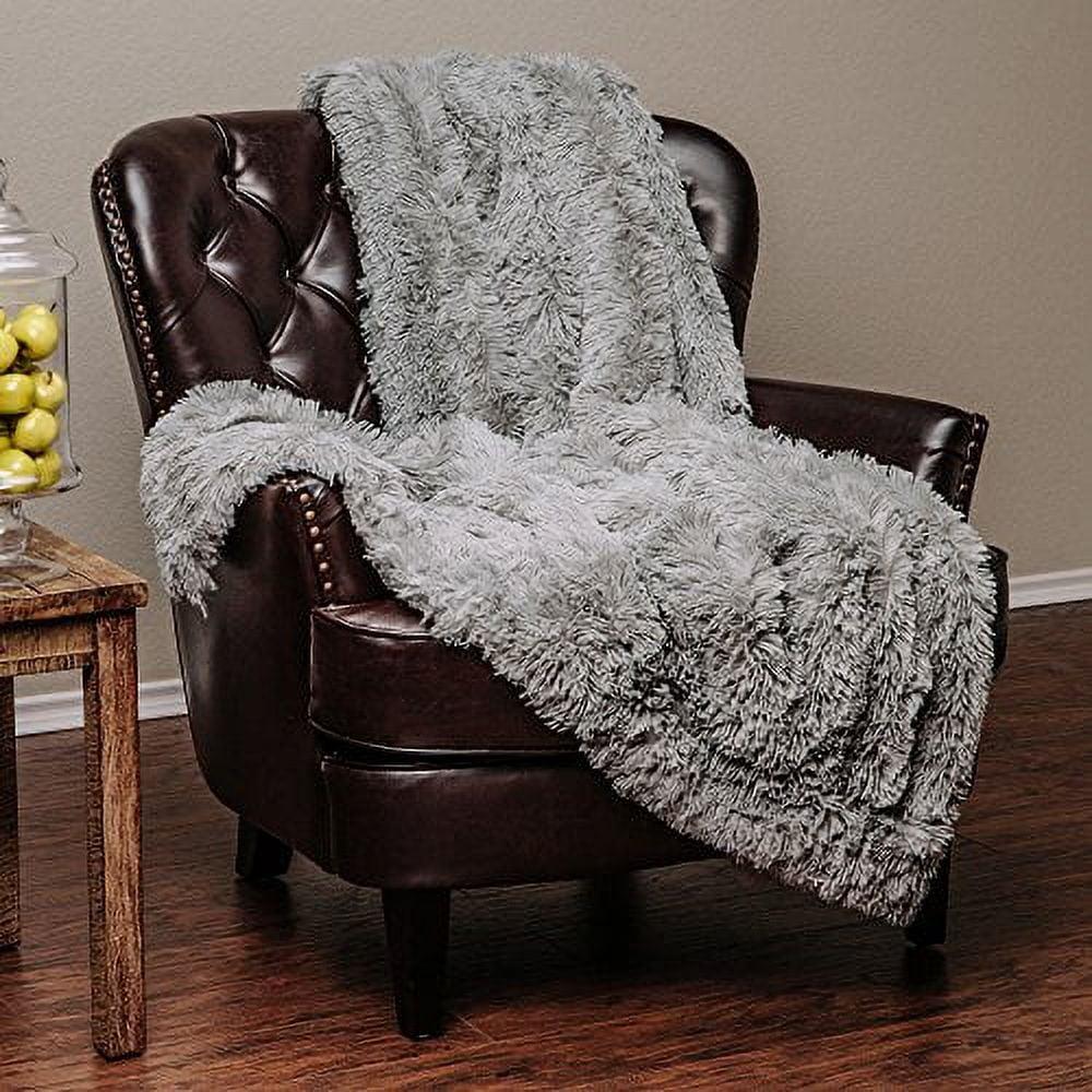 Chanasya Solid Faux Long Fur Fuzzy Throw Blanket