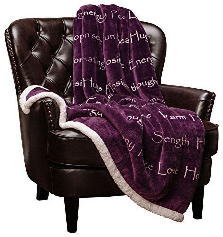 Chanasya Sympathy Warm Hugs Support Gift Throw Blanket with Plush Faux Shearling Side