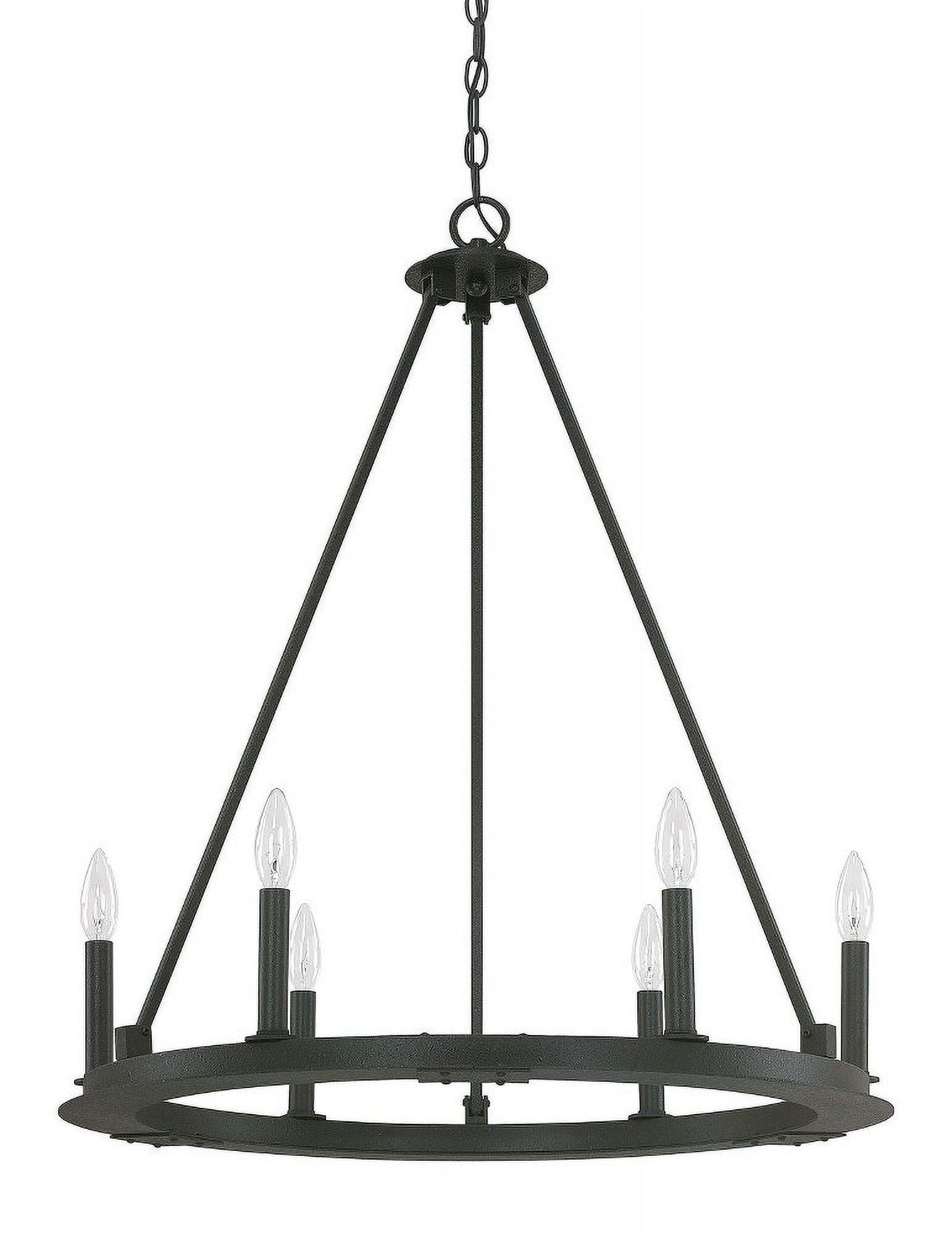 Pearson 6-Light Black Iron Candle-Style Medium Chandelier