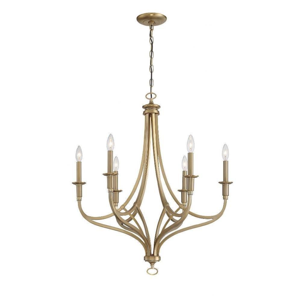 Minka Lavery 1096 Covent Park 6 Light 28" Wide Taper Candle Chandelier - Gold