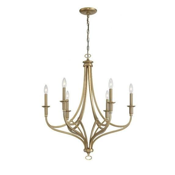 Minka Lavery Brushed Honey Gold Chandelier 28" Wide Modern 6-Light Fixture for Dining Room House Foyer Kitchen Entryway Bedroom