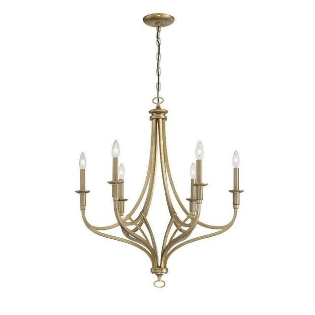 Minka Lavery Brushed Honey Gold Chandelier 28" Wide Modern 6-Light Fixture for Dining Room House Foyer Kitchen Entryway Bedroom