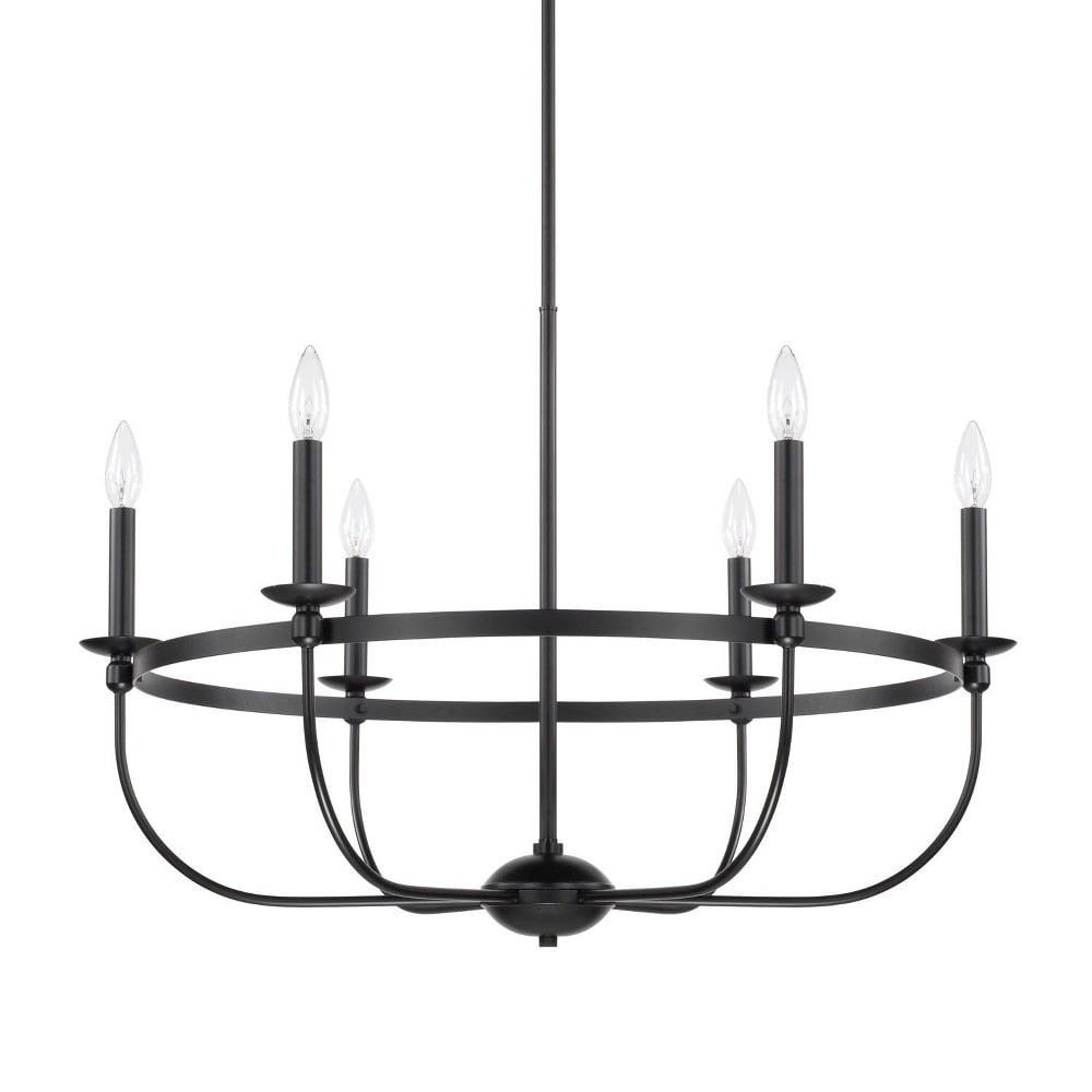 Rylann Matte Black 6-Light Transitional Chandelier