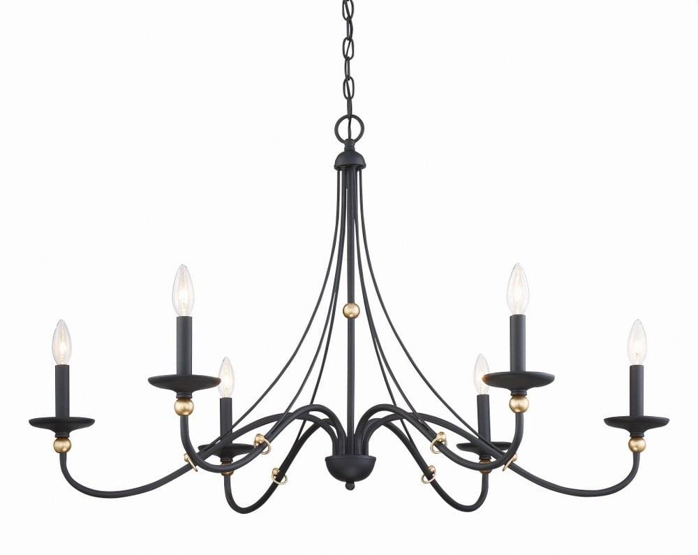 Minka Lavery - Westchester County - Chandelier 6 Light Sand Coal/Skyline Gold