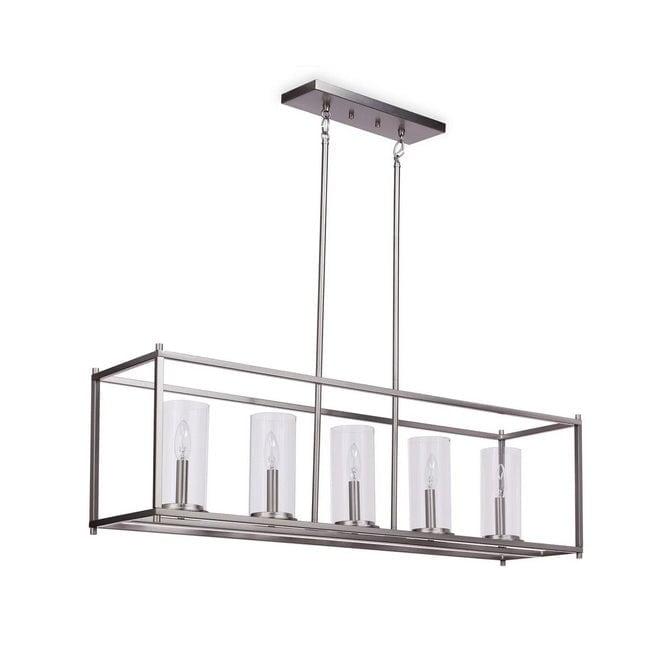 Crosby 13.75" 5 Light Linear Chandelier with Clear Glass Chrome