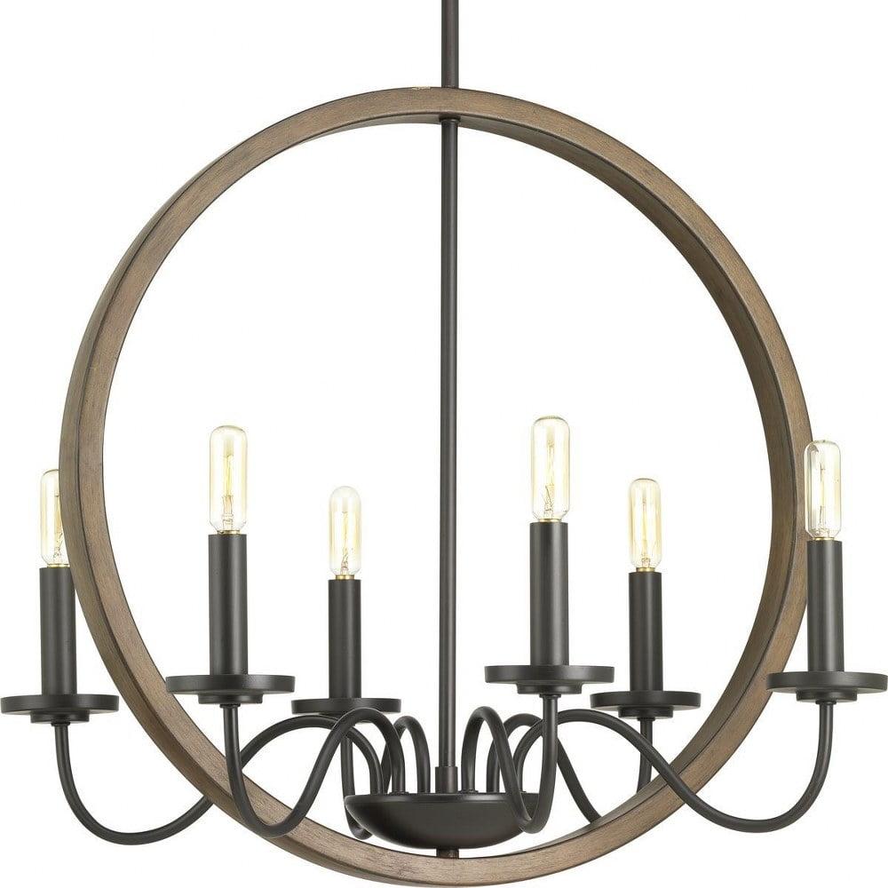 Antique Bronze Elegance 6-Light Chandelier with Candelabra Lights