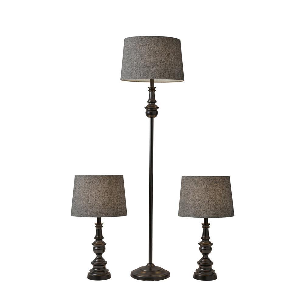 SIMPLEE ADESSO Chandler 3 Piece Floor and Table Lamp Set