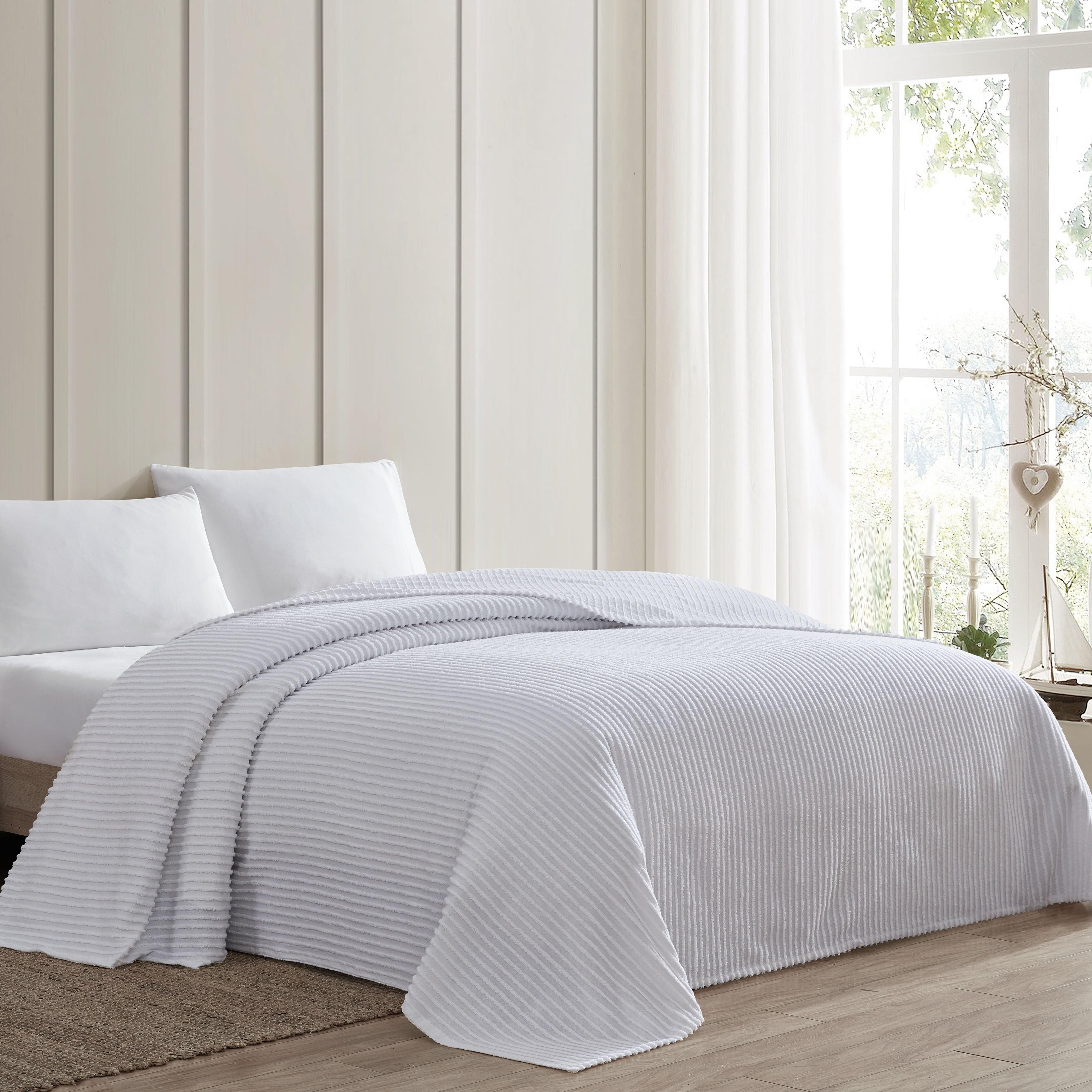 Beatrice Home Fashions Channel Striped Cotton Coverlet