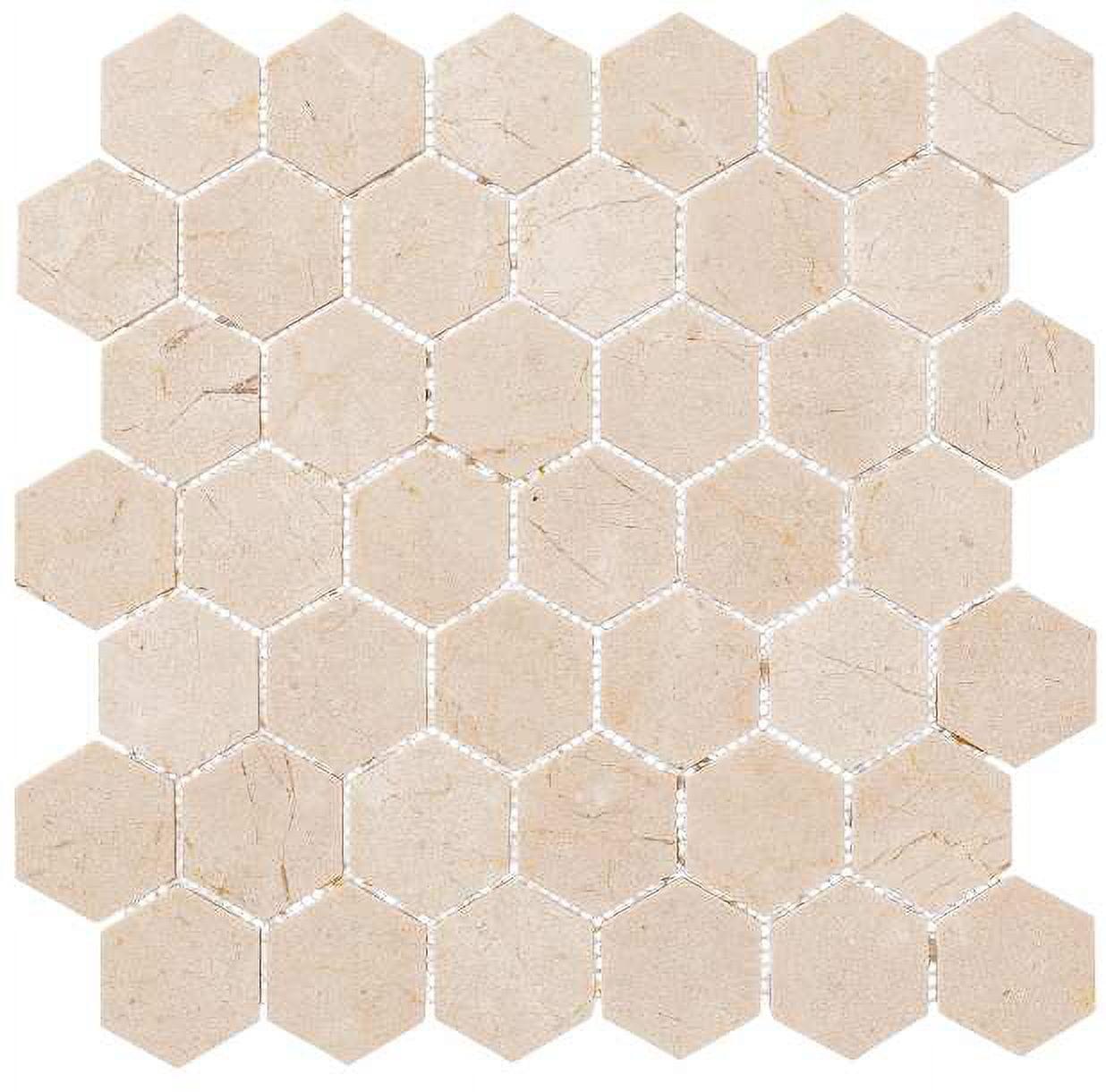 Latte Hexagon Marble Honeycomb Mosaic Tile Sheet