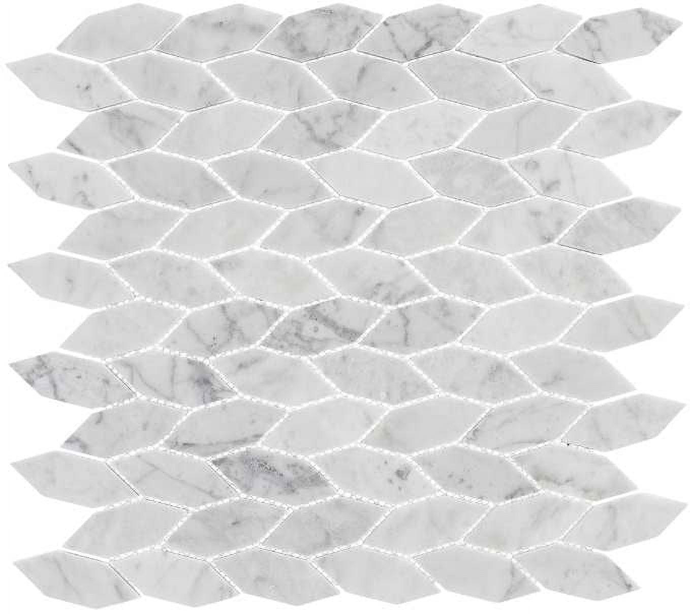 Channing-Elongated Hex 1" x 2.5" Marble Geometric Mosaic Kitchen Backsplash, Bathroom, Shower, Pool, Wall and Floor Tile