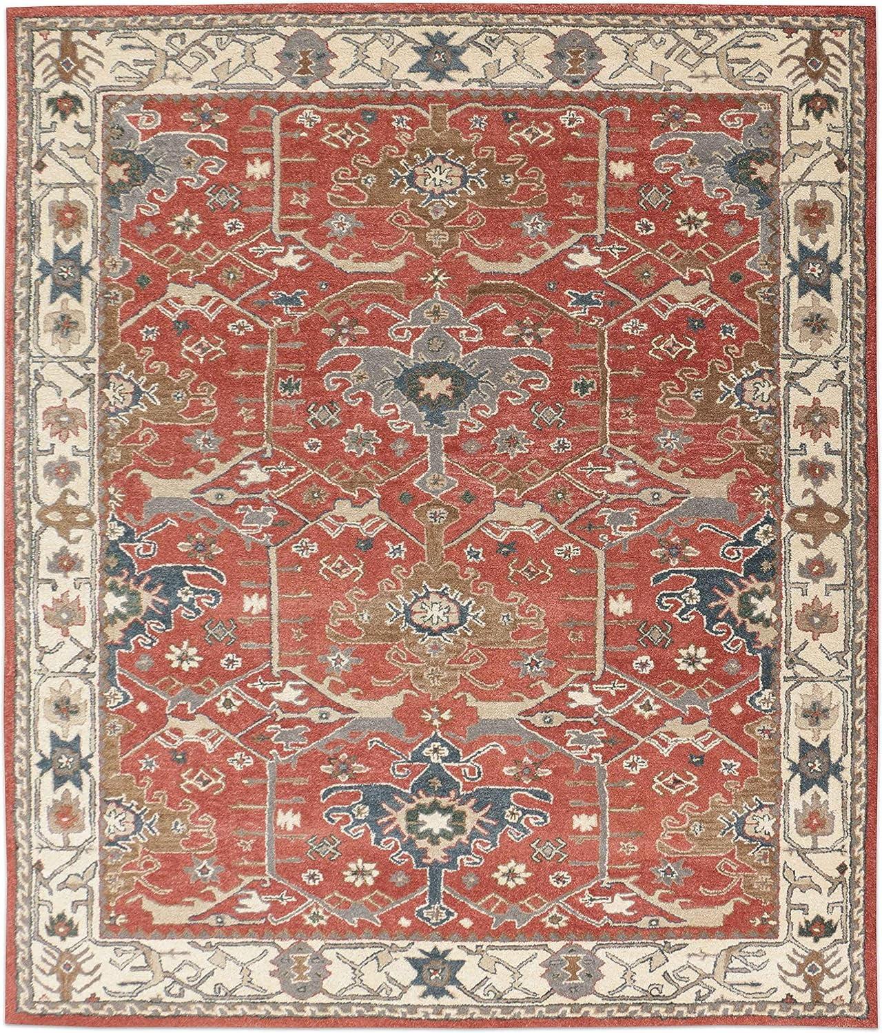 Channing Red Multi Persian-Style Hand-Tufted Wool Rug