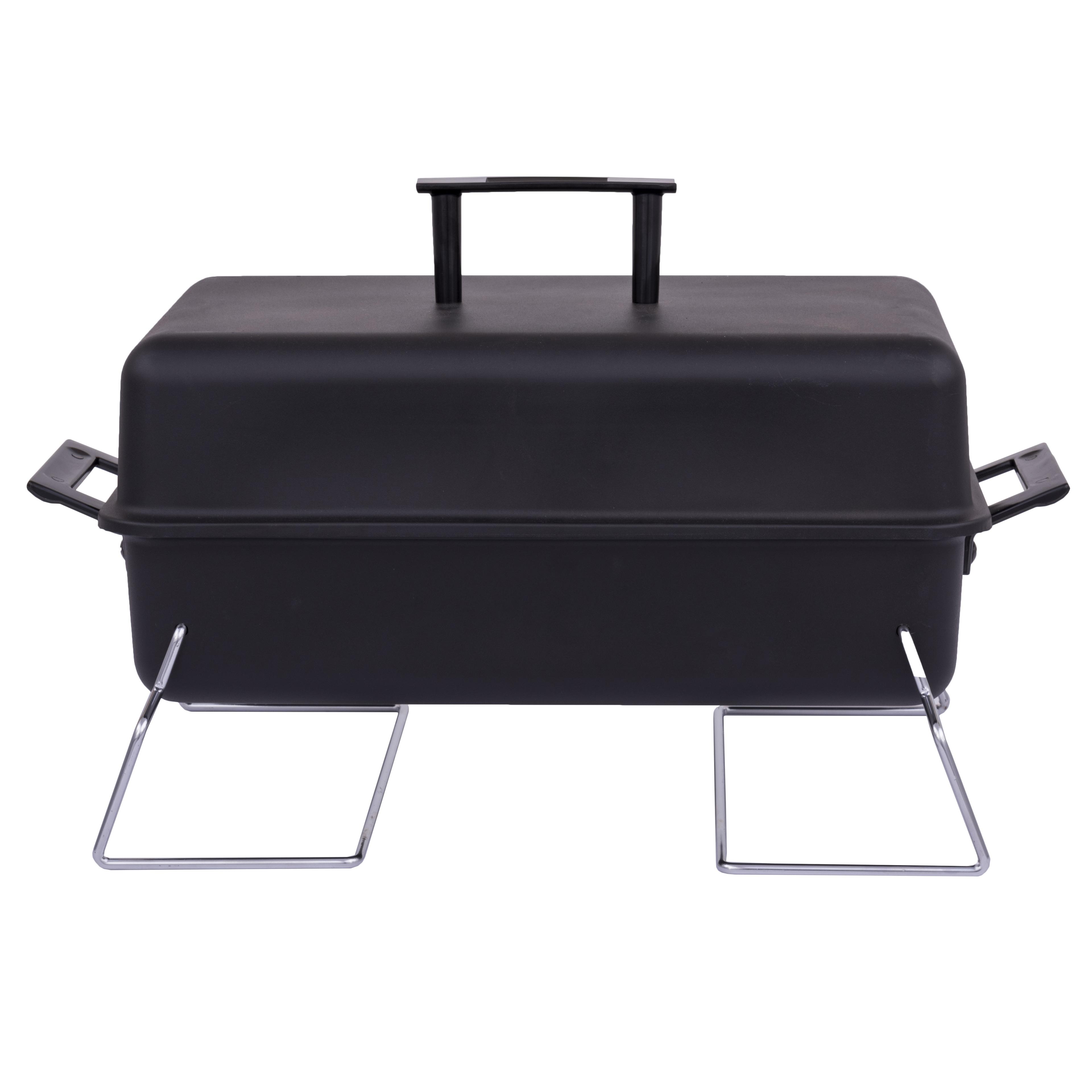 Char-Broil Black Steel Portable Charcoal Grill with Smoker