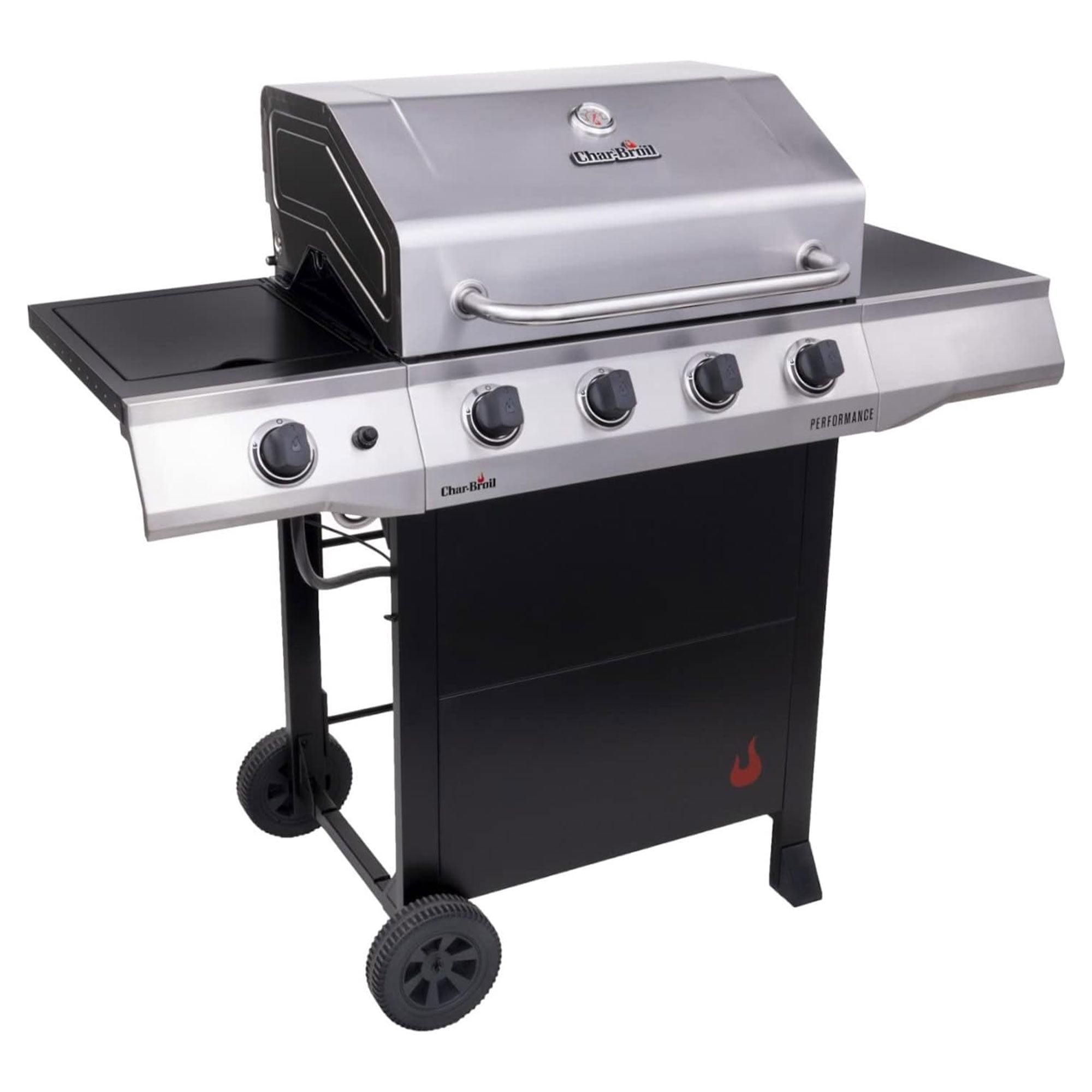 Charbroil Performance Series 4-Burner Propane Gas Grill Cart with Side Burner