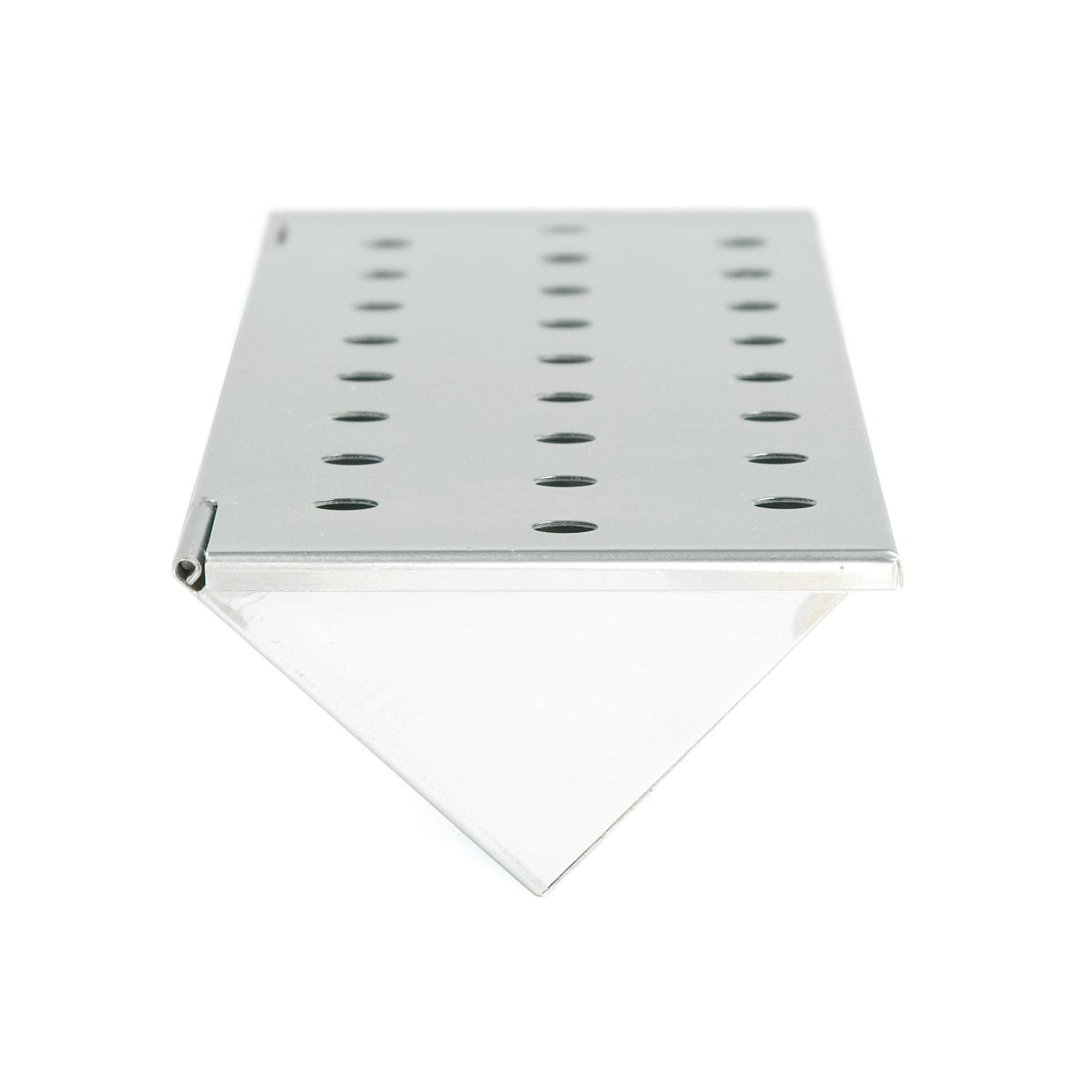 Silver Stainless Steel V-Shaped Smoker Box for Gas Grills