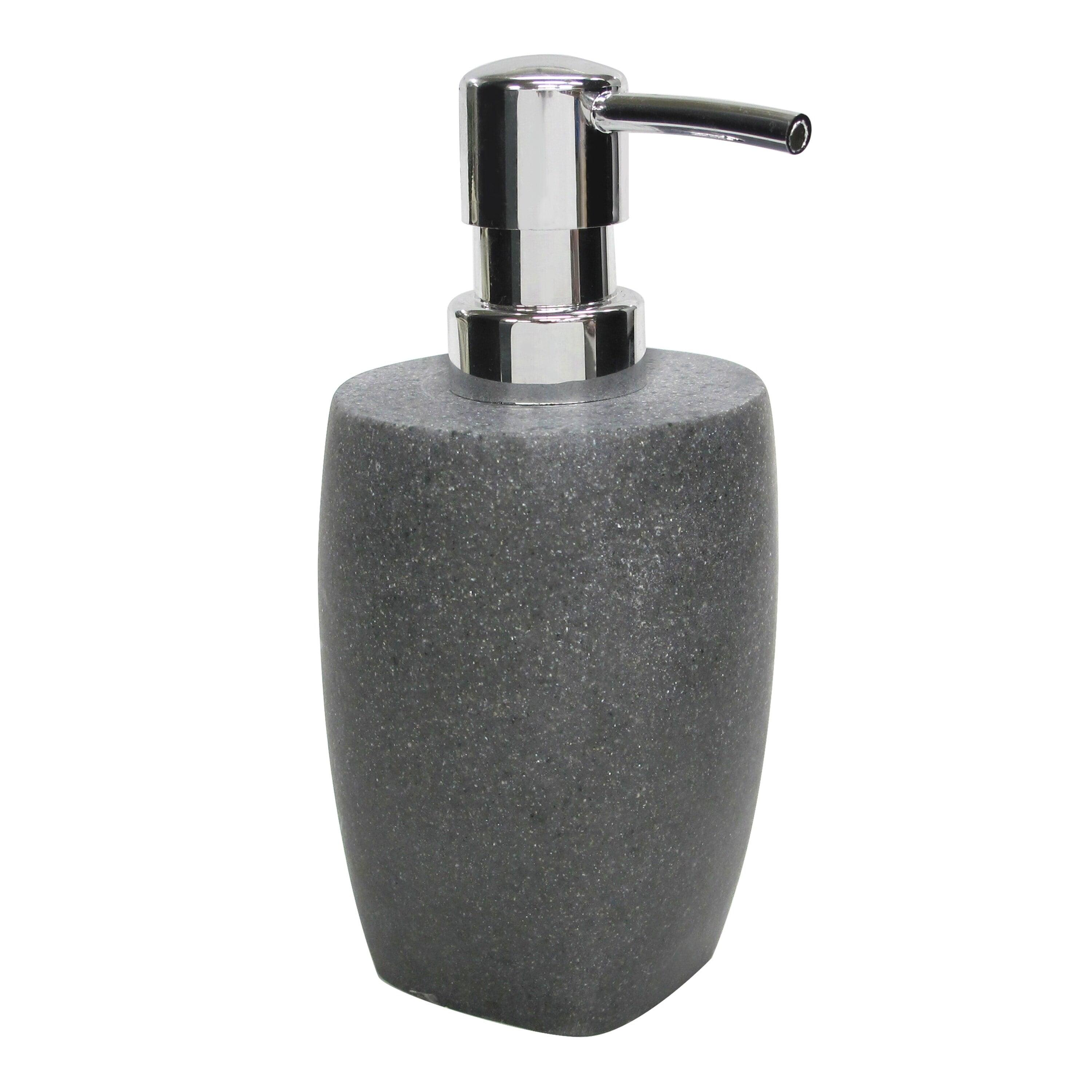 Charcoal Stone Soap/Lotion Dispenser Gray - Allure Home Creations: Resin Bathroom Accessory, Hand Wash Pump