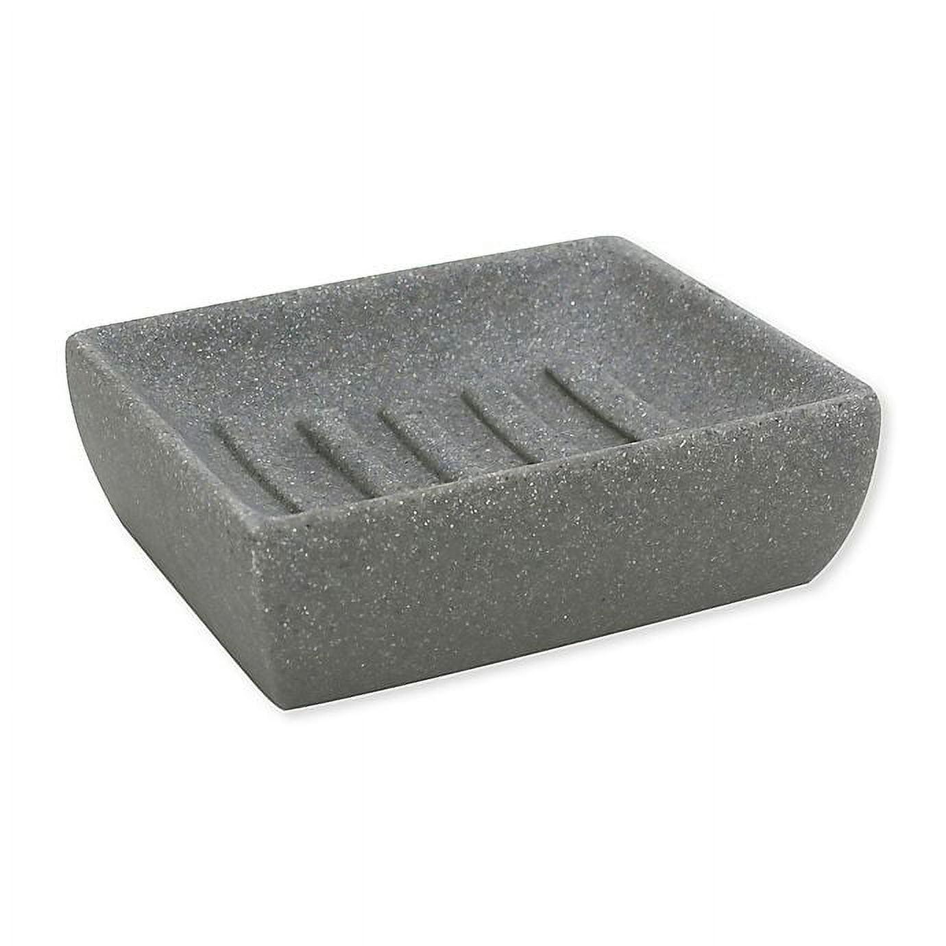 Allure Home Creations Charcoal Stone Soap Dish Gray: Resin Bathroom Soap Holder